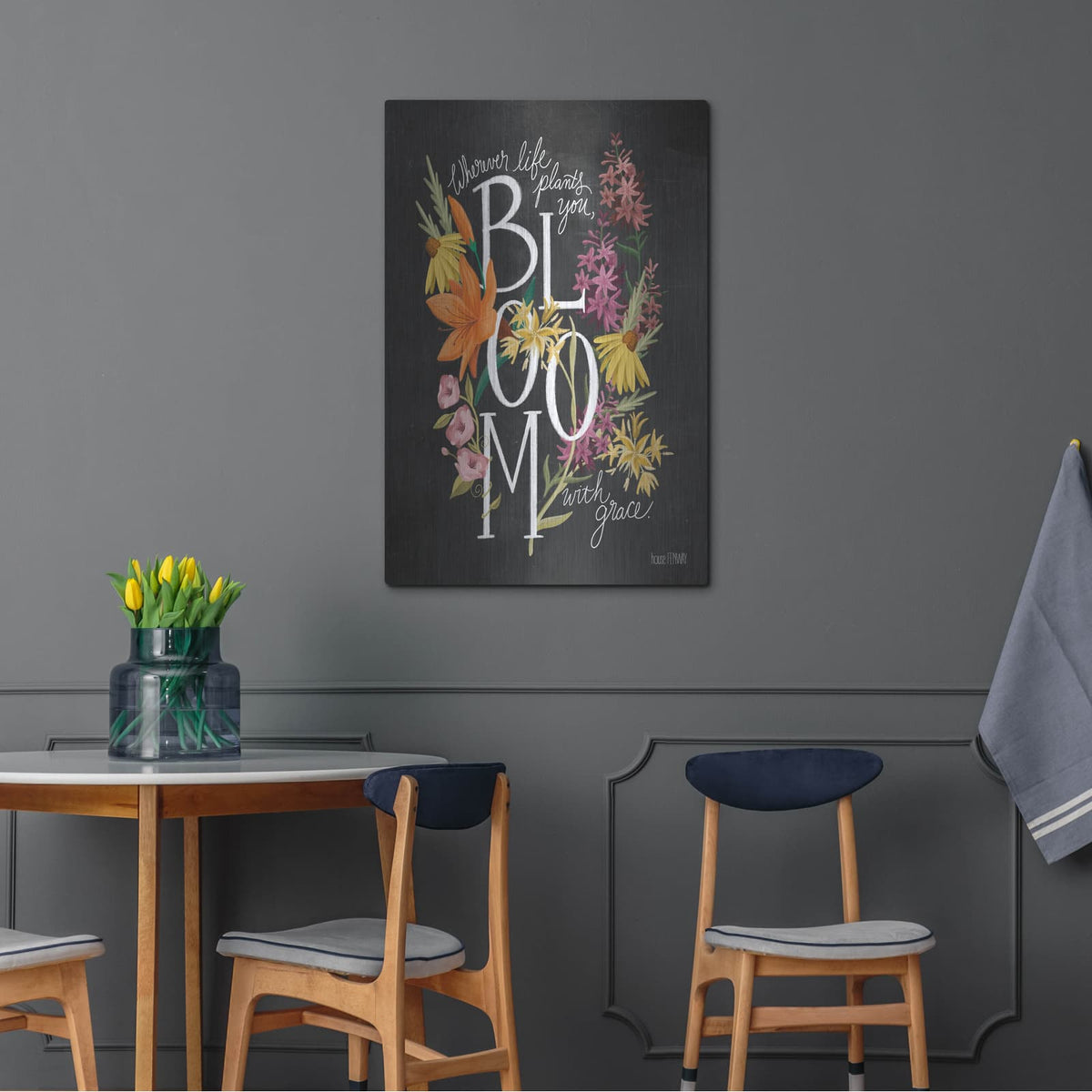 'Bloom with Grace' by House Fenway – Metal Wall Art, 24x36 room view