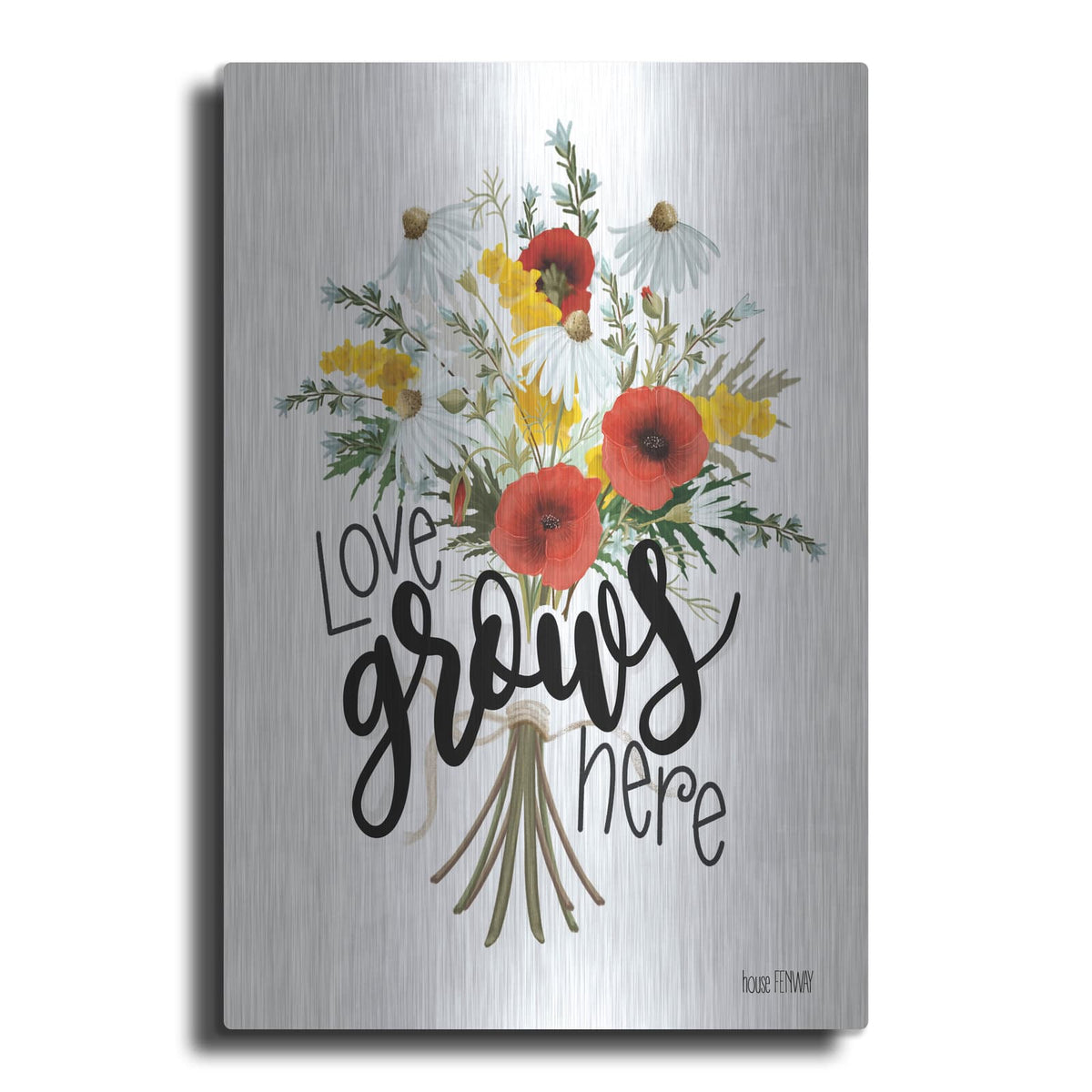 'Love Grows Here' by House Fenway – Metal Wall Art