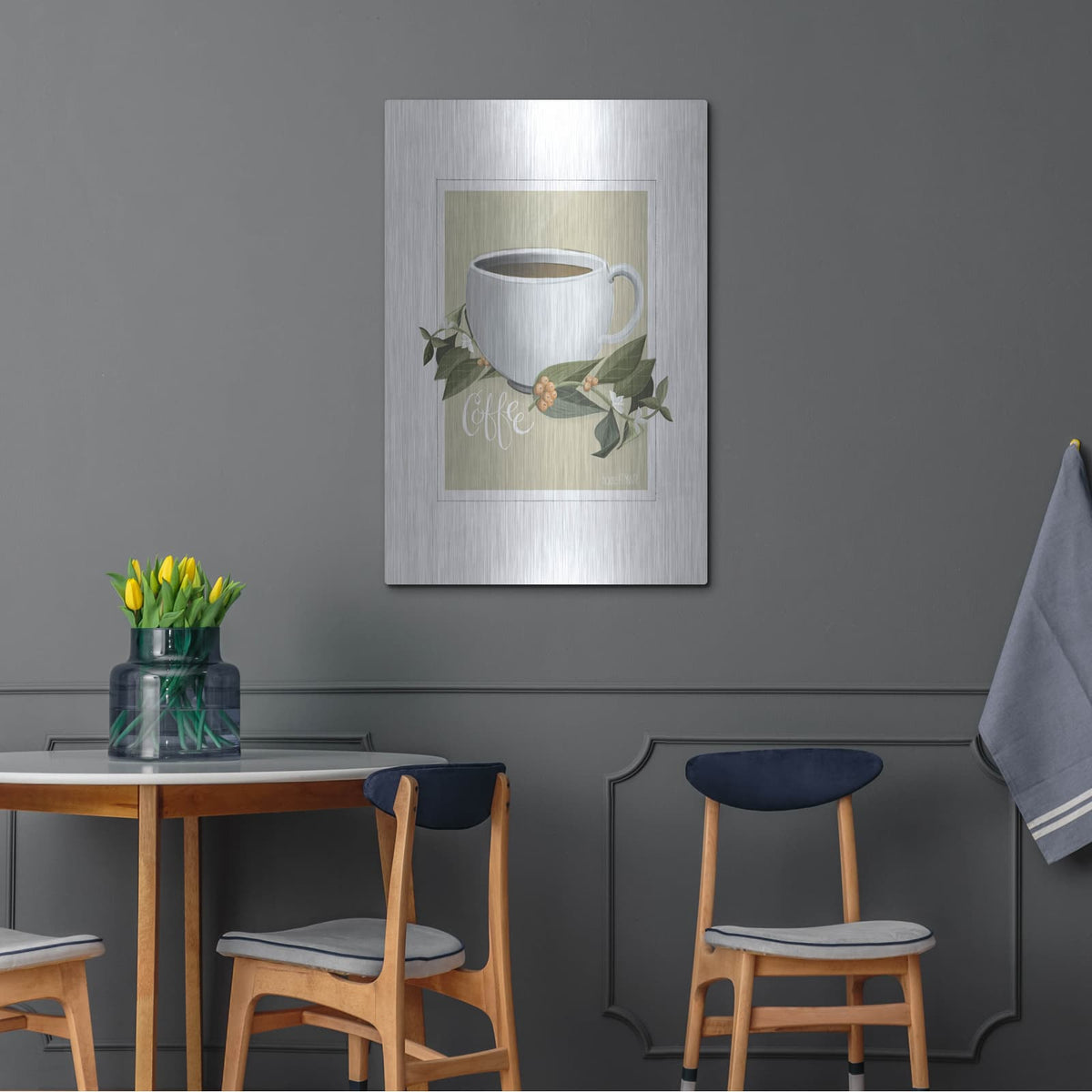 'Botanical Coffee' by House Fenway – Metal Wall Art, 24x36 room view