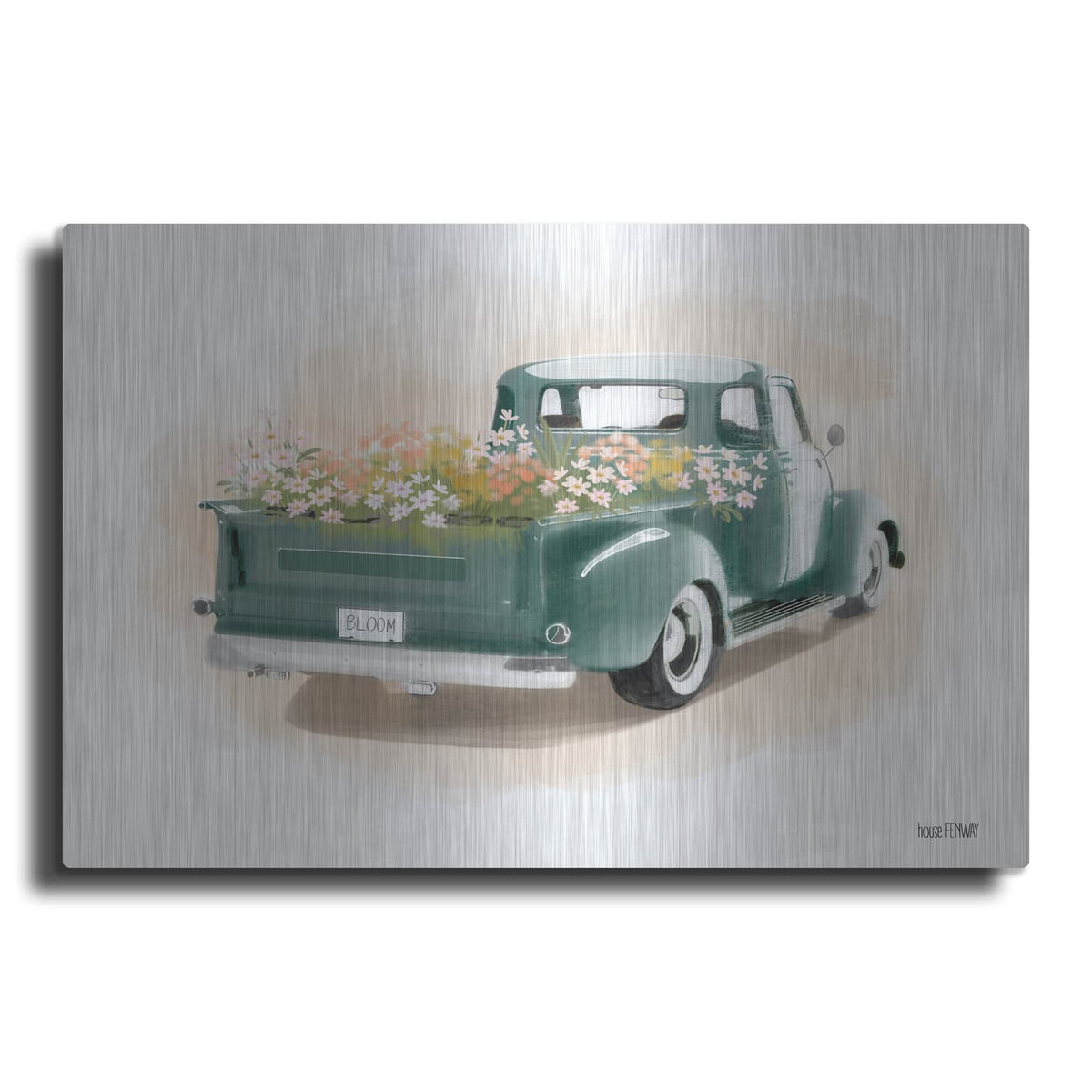 'Flower Truck' by House Fenway – Metal Wall Art