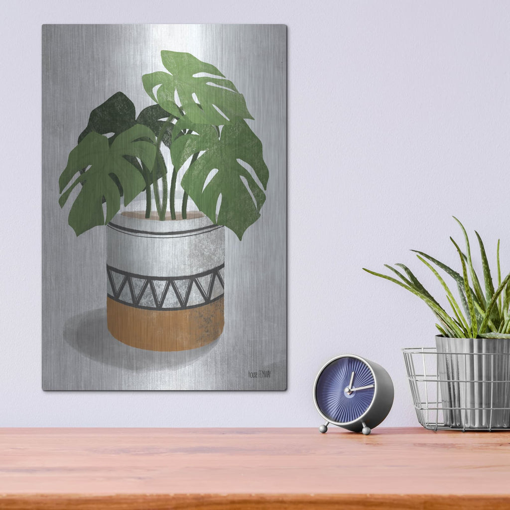 'Monstera Plant' by House Fenway – Metal Wall Art, 12x16 room view