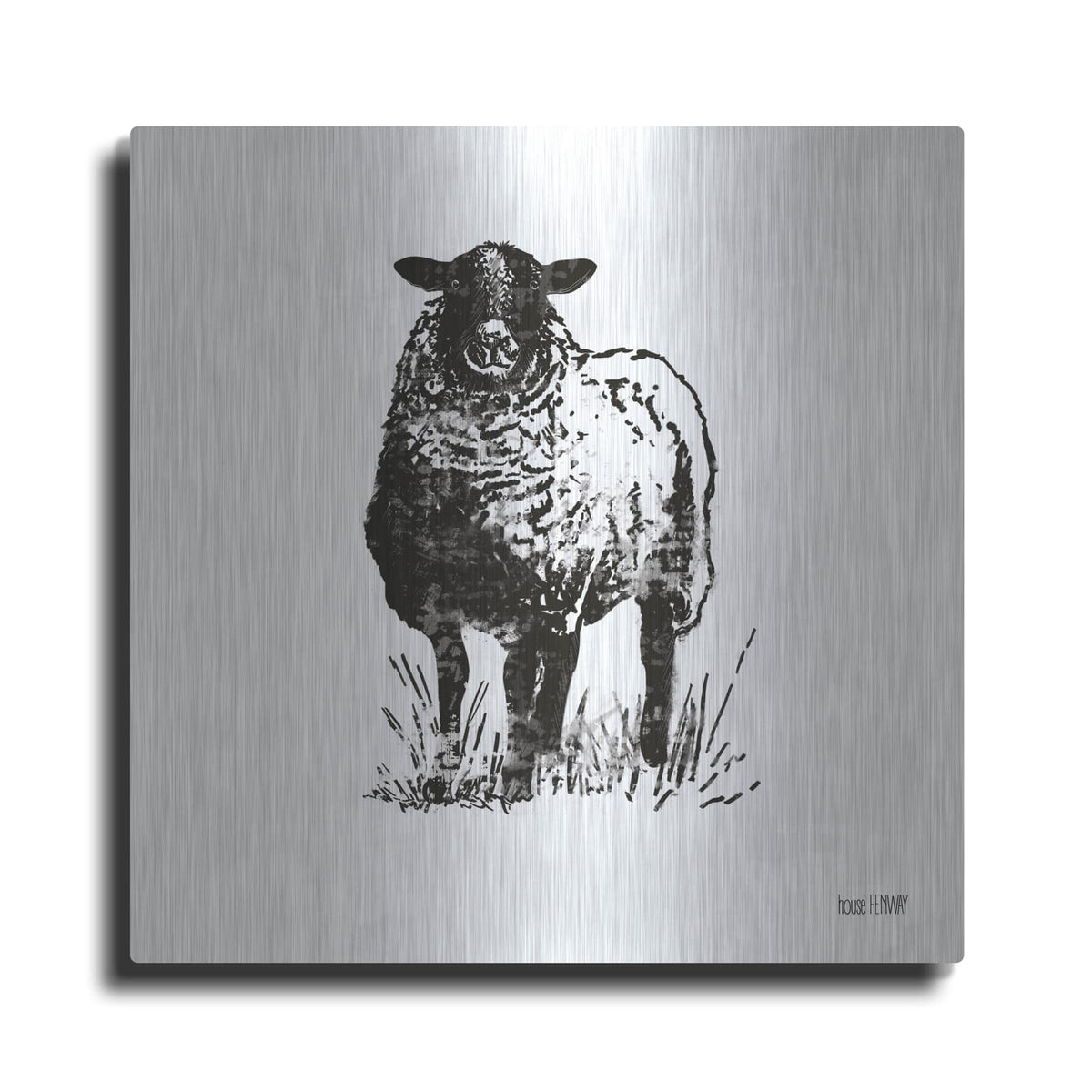 'Farmhouse Sheep' by House Fenway – Metal Wall Art