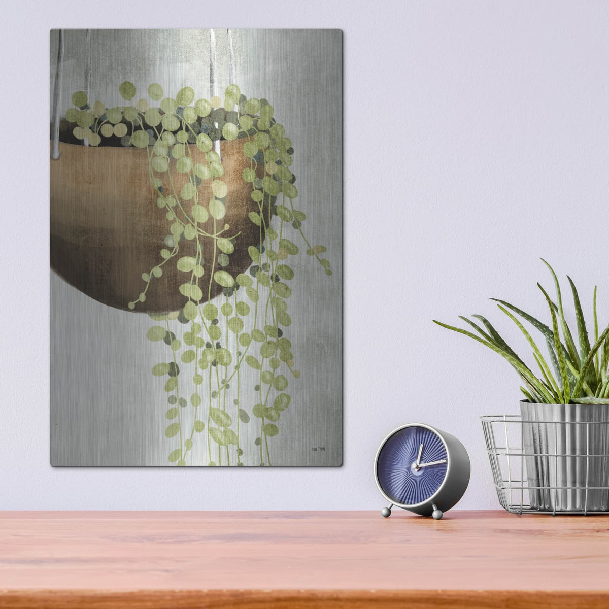 'String of Pearls II' by House Fenway – Metal Wall Art, 12x16 room view