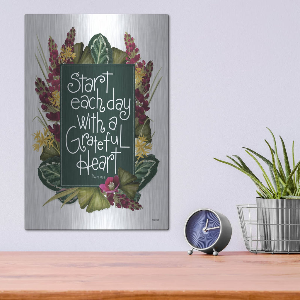 'Grateful Heart' by House Fenway – Metal Wall Art, 12x16 room view