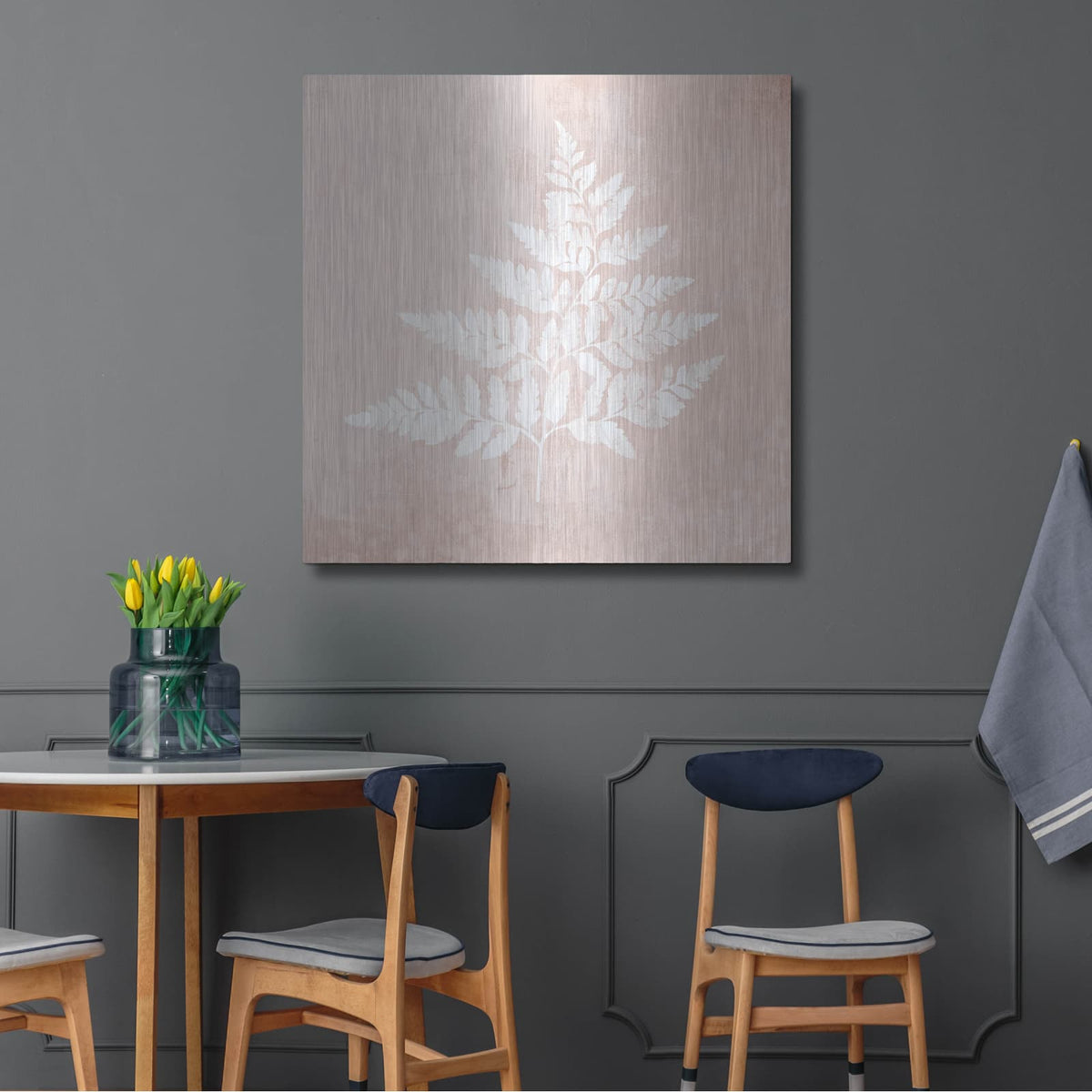 'Blush Fern I' by House Fenway – Metal Wall Art, 36x36 room view