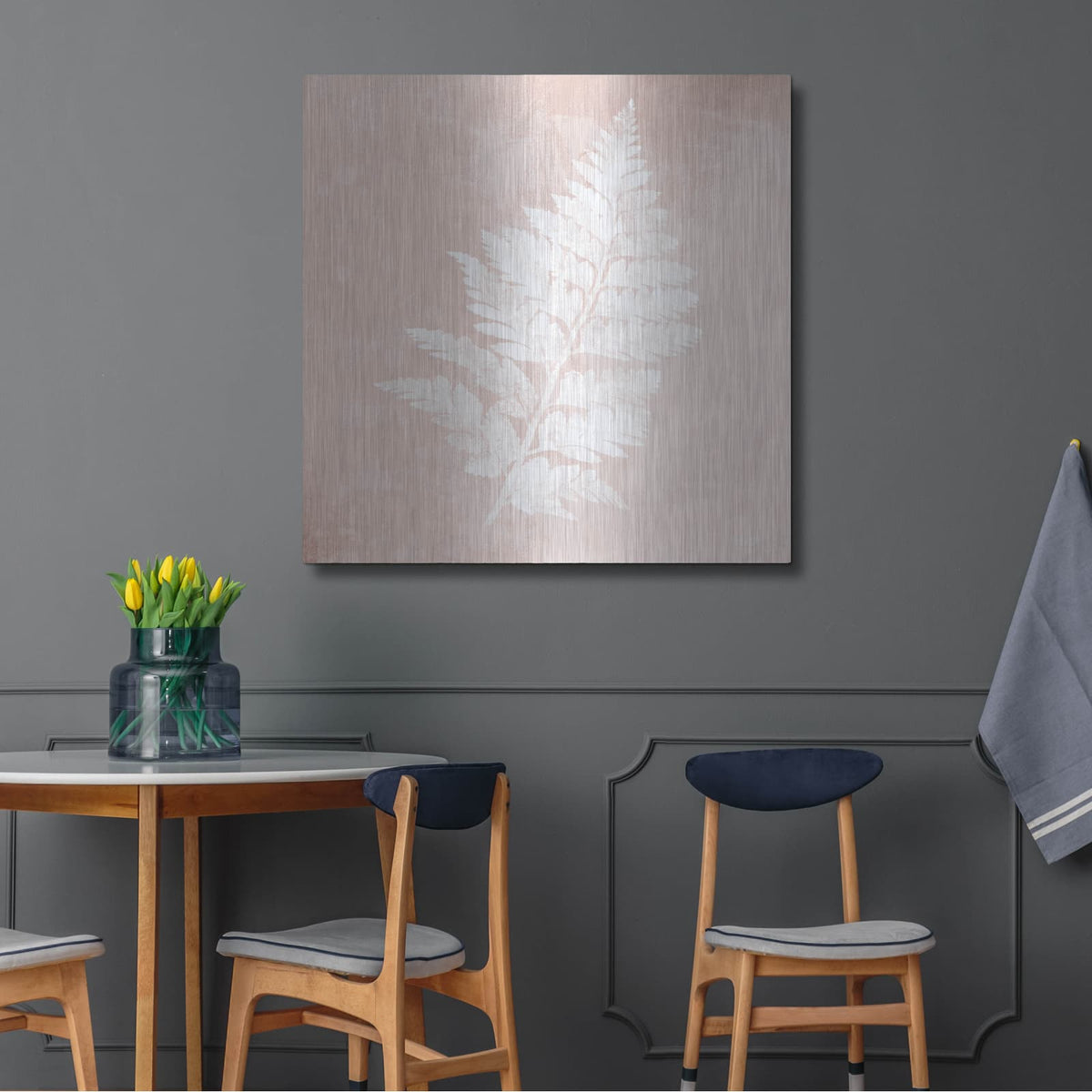 'Blush Fern II' by House Fenway – Metal Wall Art, 36x36 room view