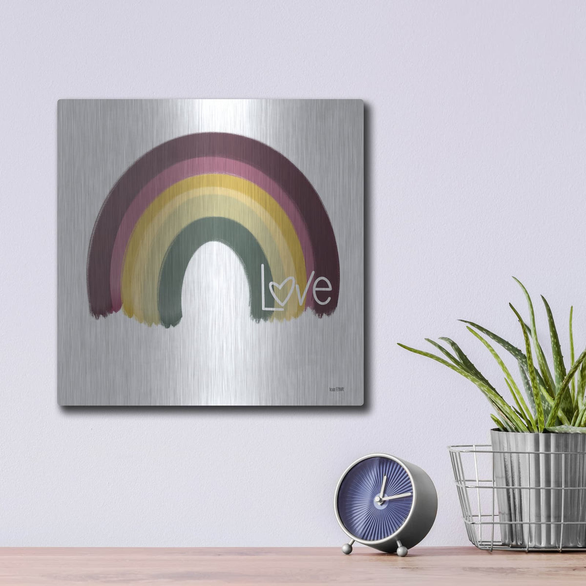 'Painted Rainbow' by House Fenway – Metal Wall Art, 12x12 room view