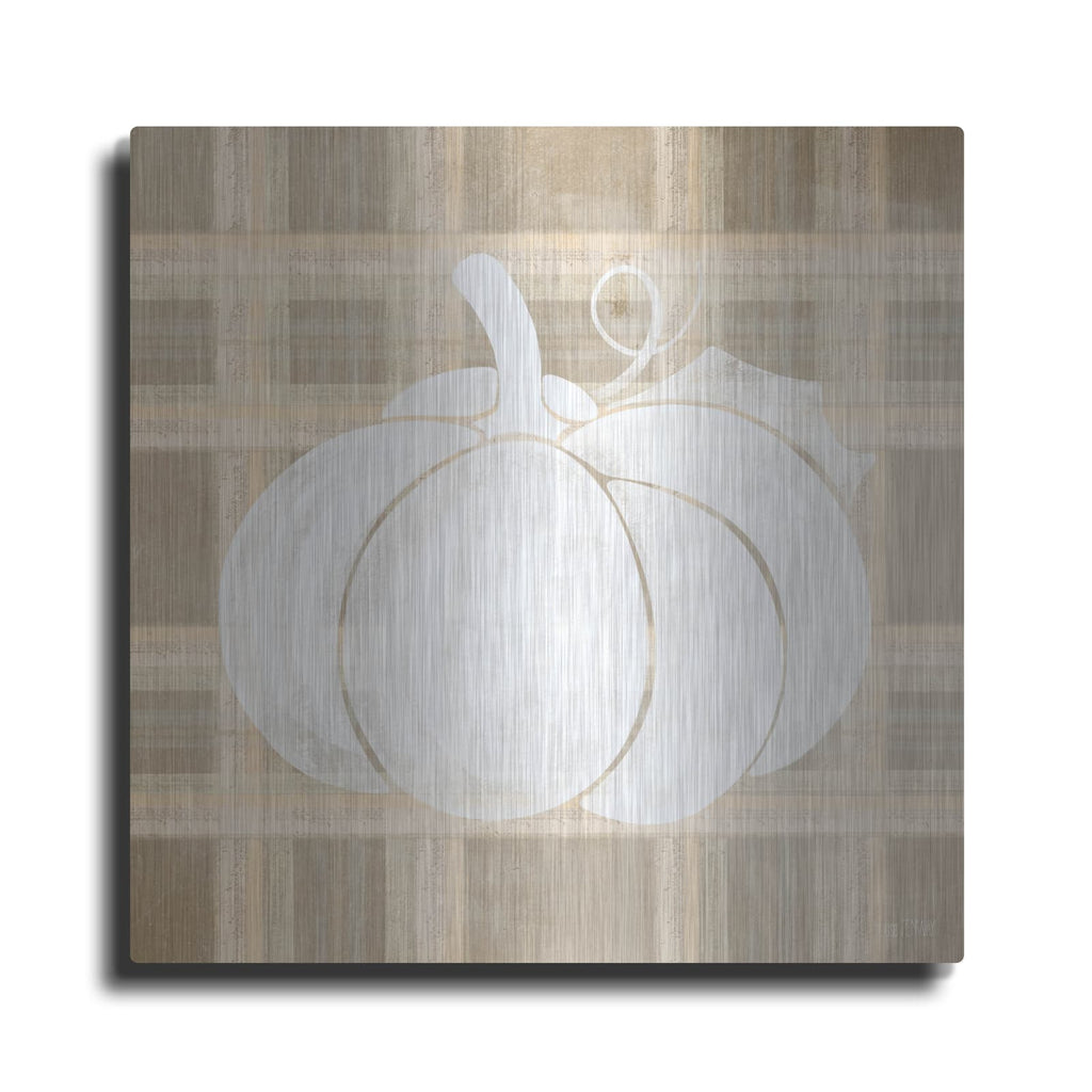 'Plaid Pumpkin I' by House Fenway – Metal Wall Art