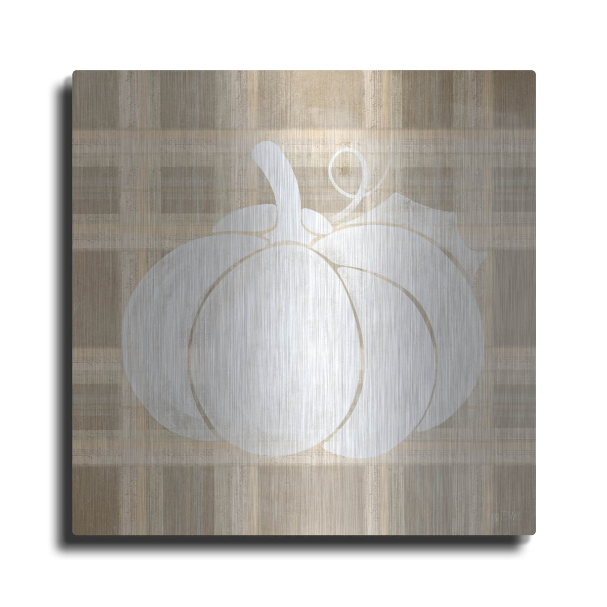 'Plaid Pumpkin I' by House Fenway – Metal Wall Art
