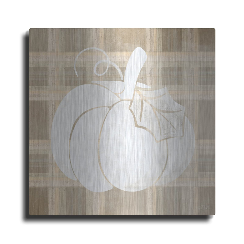 'Plaid Pumpkin II' by House Fenway – Metal Wall Art