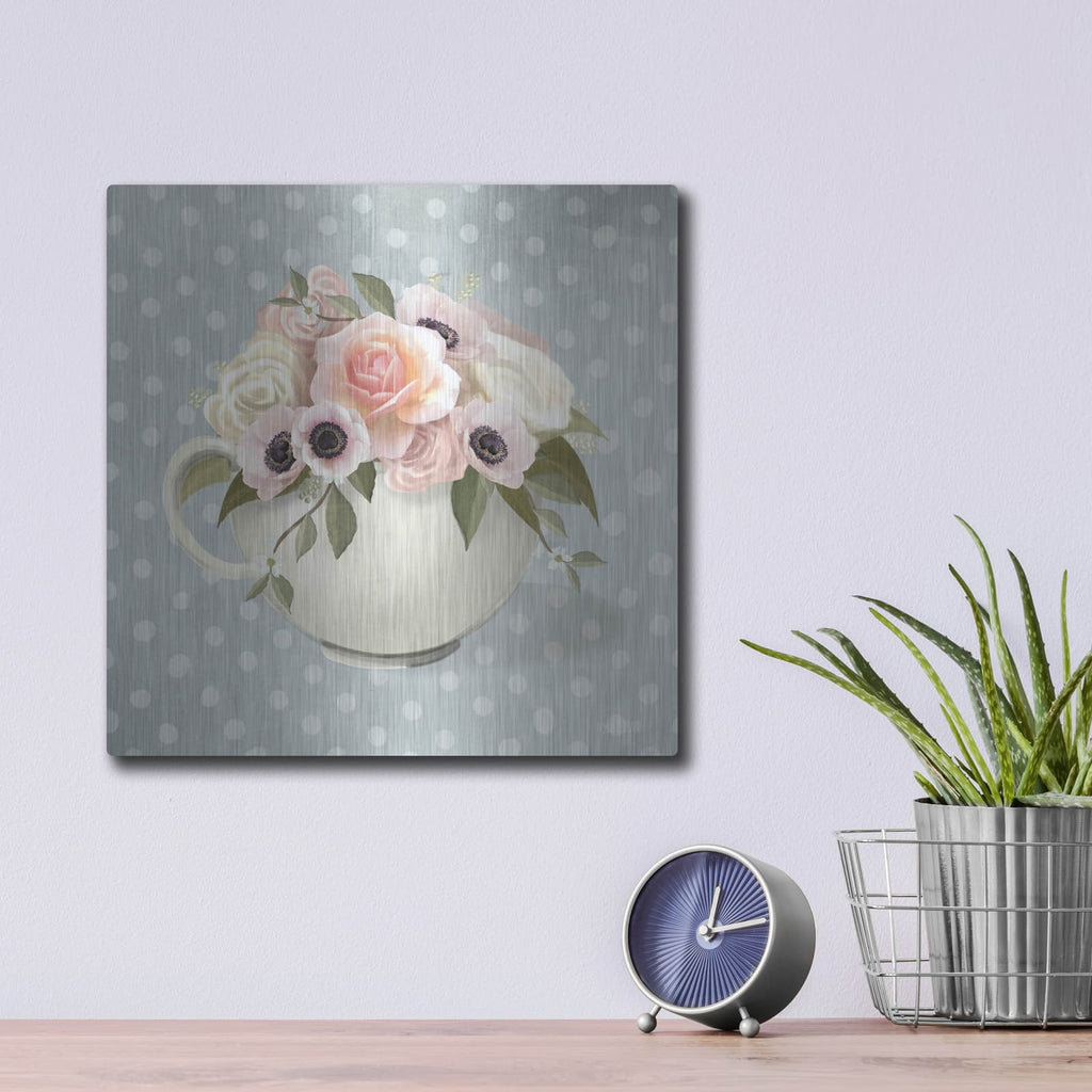 'Polka Dot Coffee-Anemone' by House Fenway – Metal Wall Art, 12x12 room view