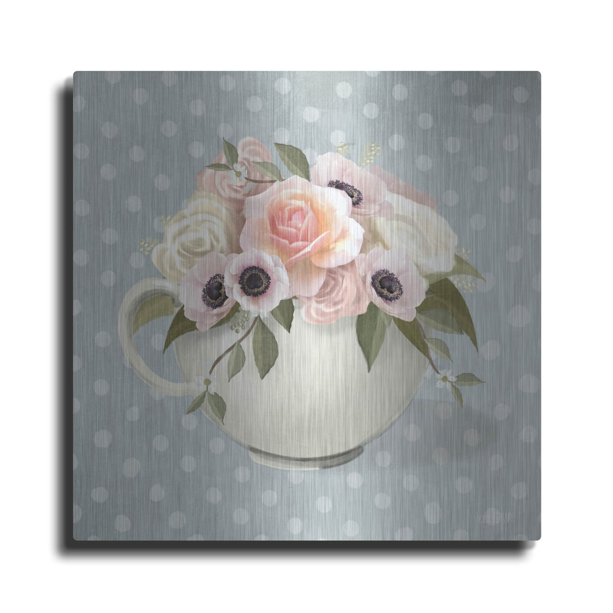 'Polka Dot Coffee-Anemone' by House Fenway – Metal Wall Art
