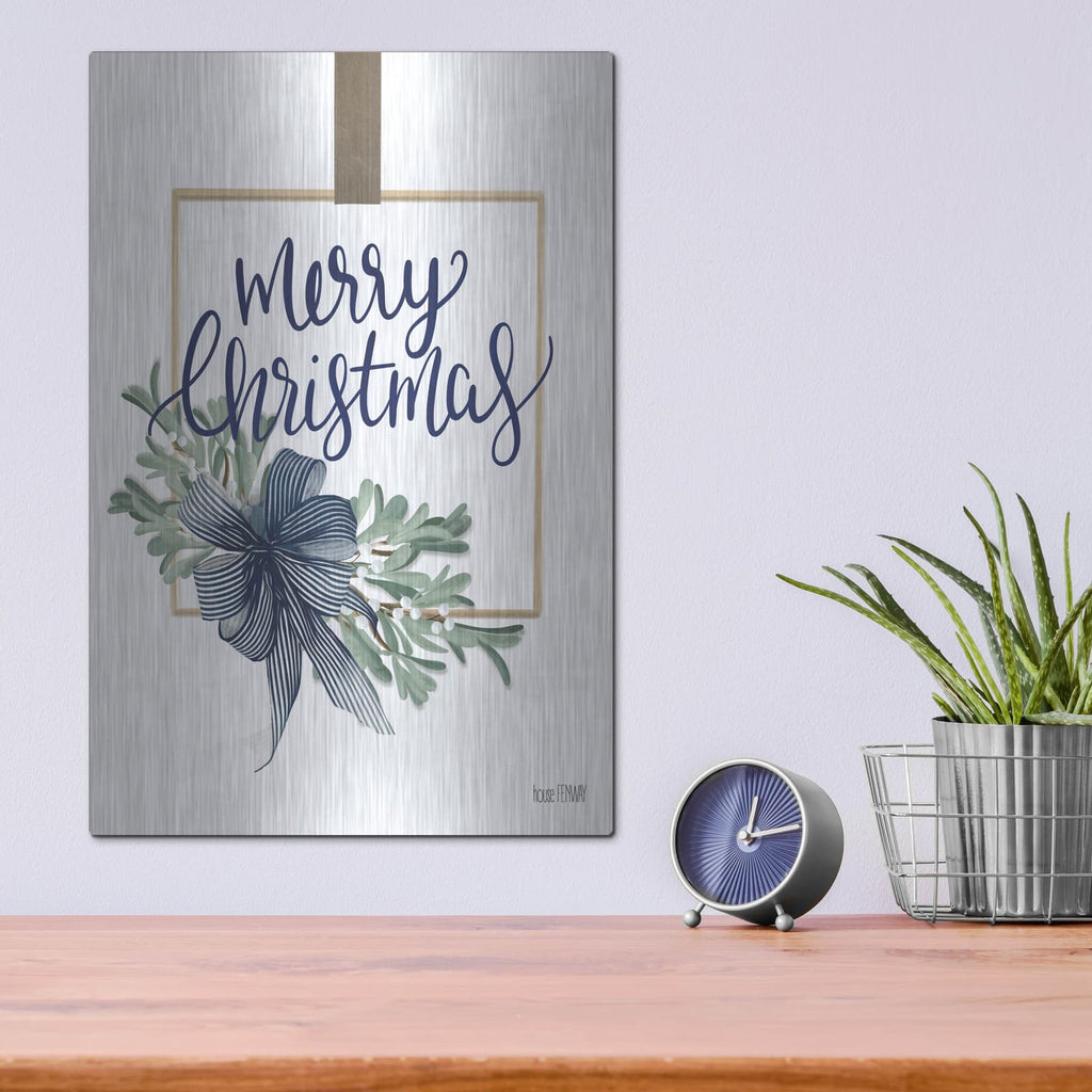 'Merry Christmas Mistletoe I' by House Fenway – Metal Wall Art, 12x16 room view