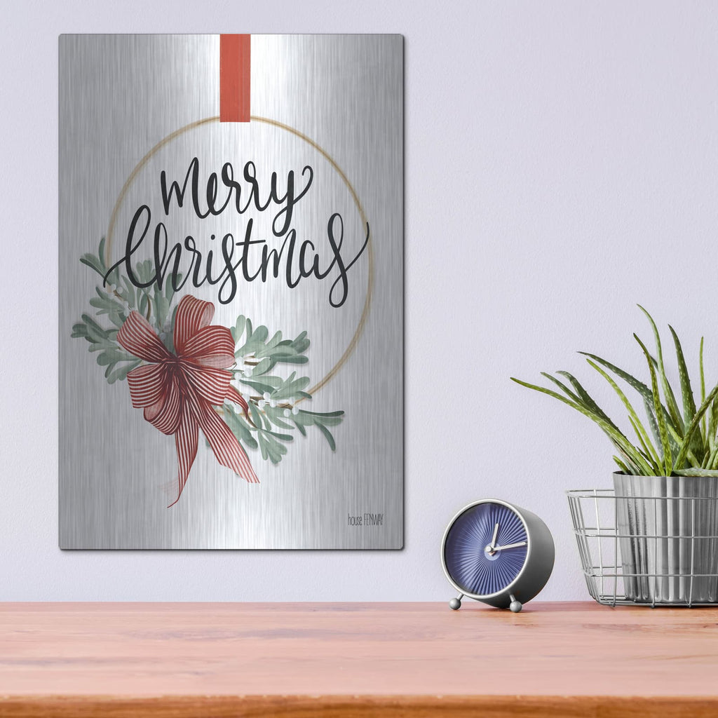 'Merry Christmas Mistletoe II' by House Fenway – Metal Wall Art, 12x16 room view