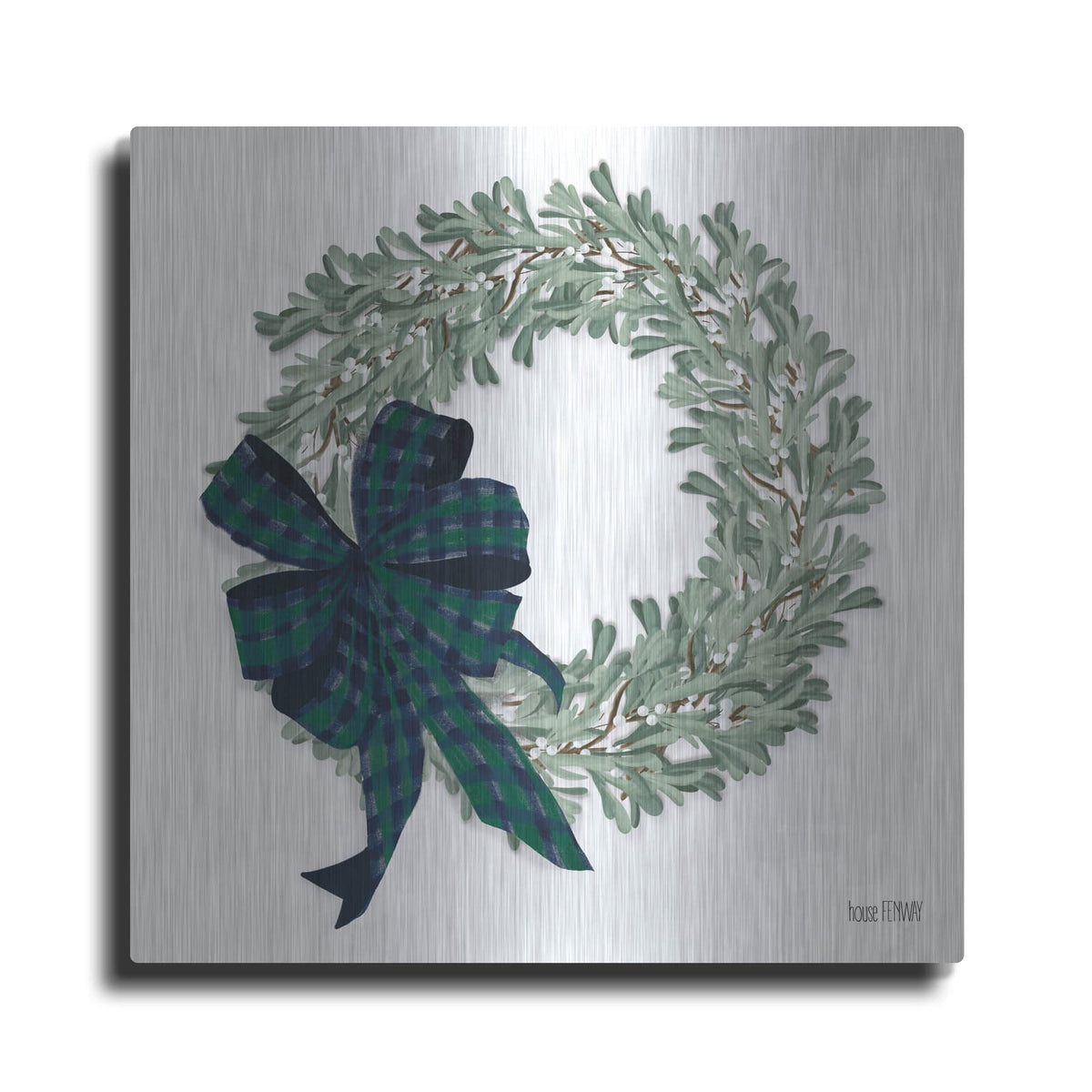 'Mistletoe Wreath' by House Fenway – Metal Wall Art
