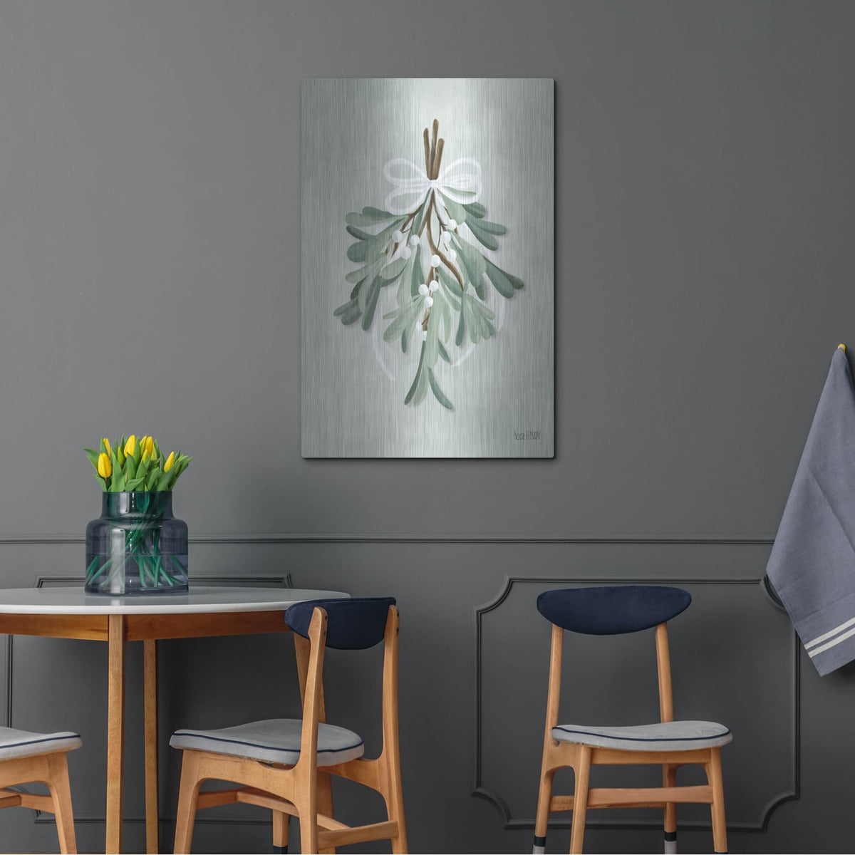 'Farmhouse Mistletoe' by House Fenway – Metal Wall Art, 24x36 room view