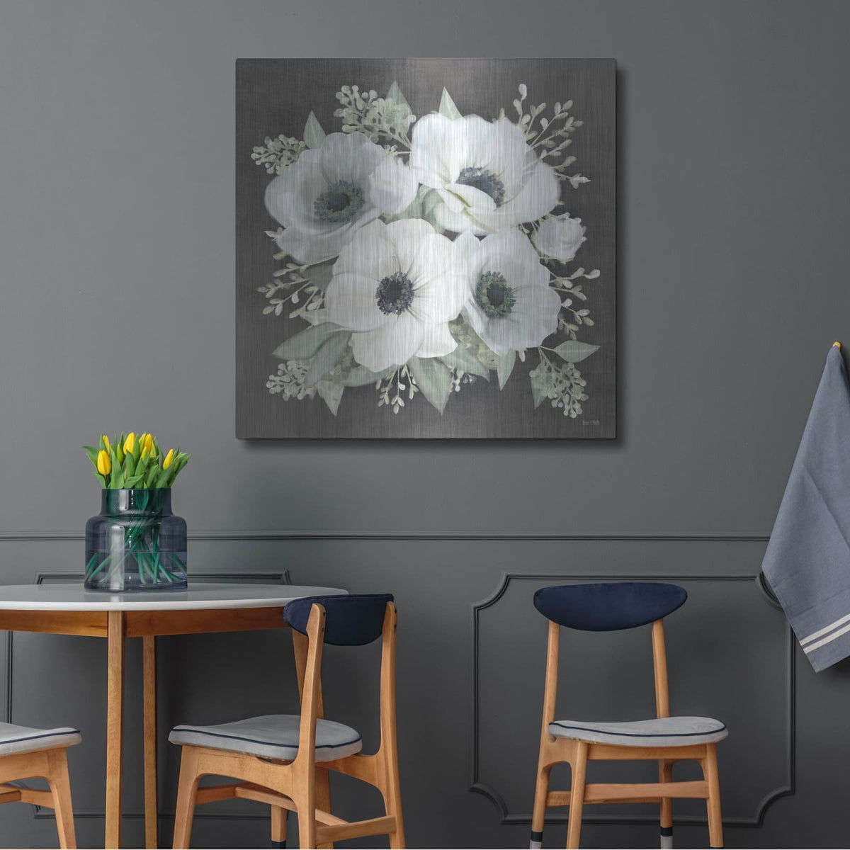 'Anemone Square I' by House Fenway – Metal Wall Art, 36x36 room view