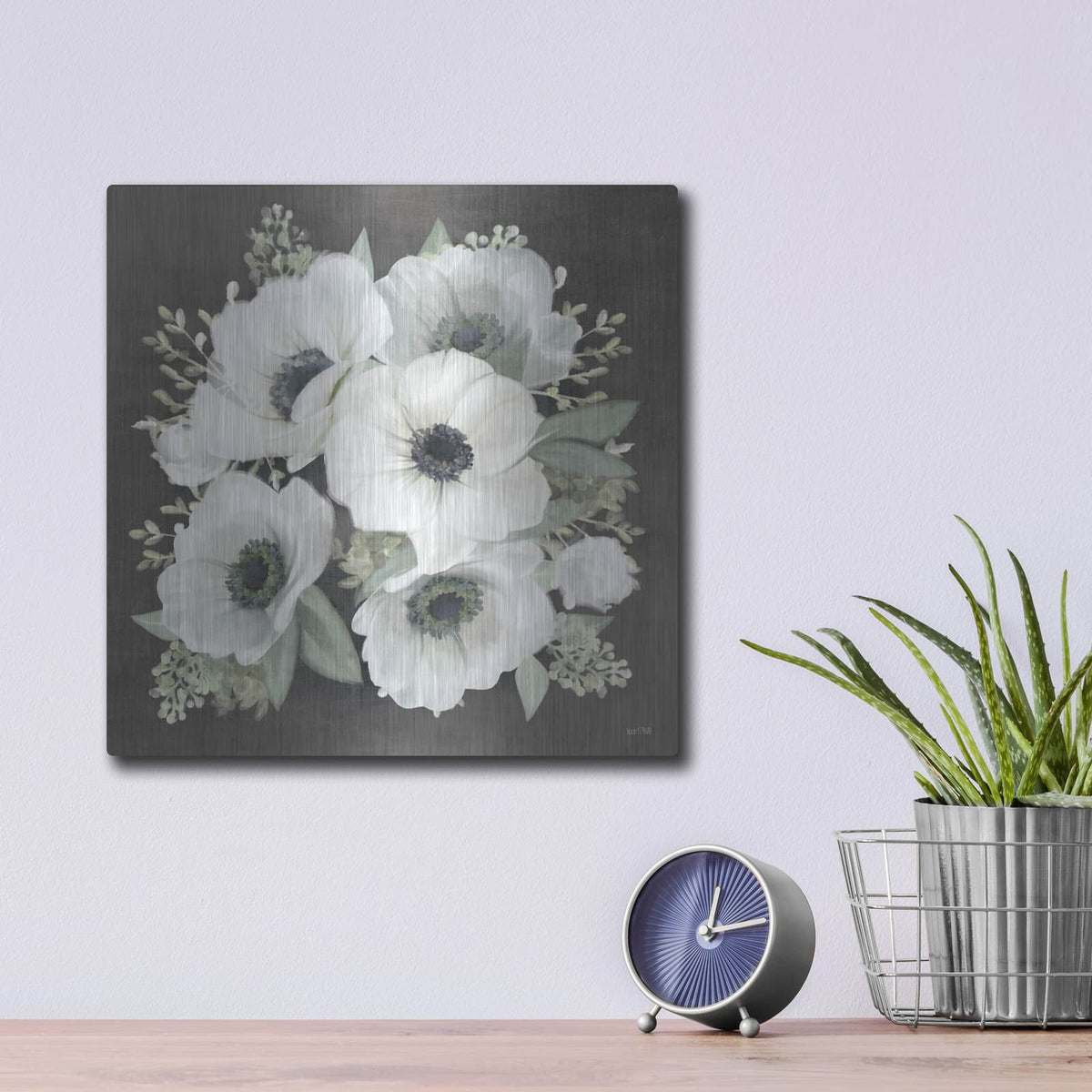 'Anemone Square II' by House Fenway – Metal Wall Art, 12x12 room view