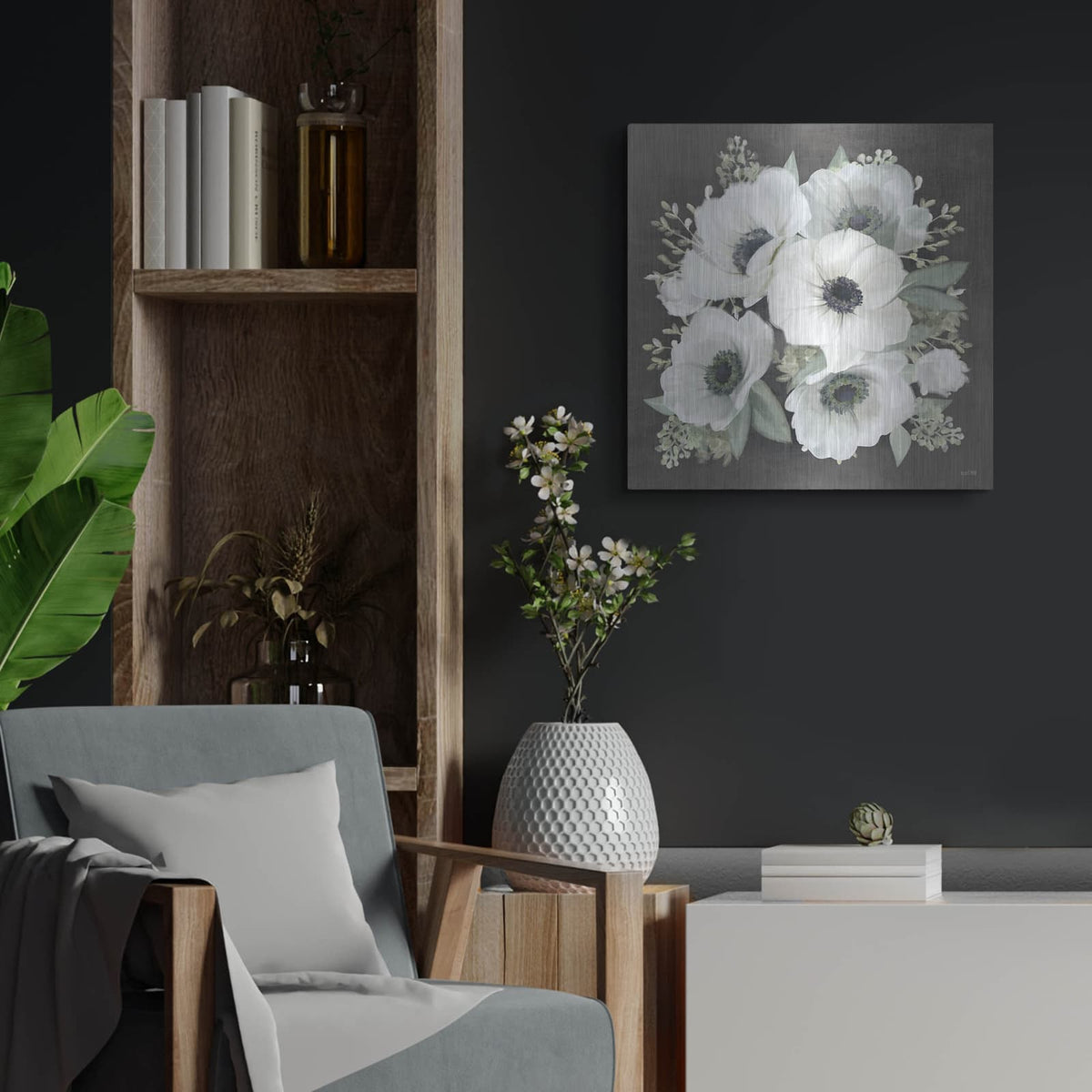 'Anemone Square II' by House Fenway – Metal Wall Art, 24x24 room view