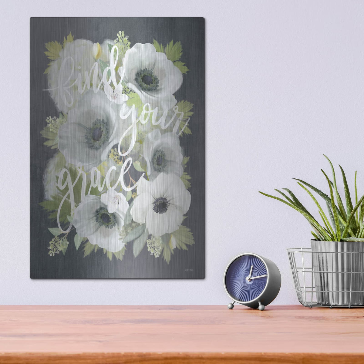 'Find Your Grace' by House Fenway – Metal Wall Art, 12x16 room view
