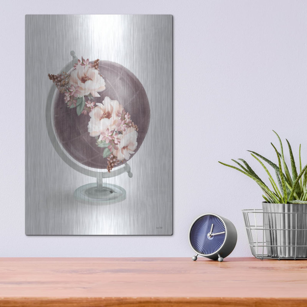 'World in Bloom' by House Fenway – Metal Wall Art, 12x16 room view