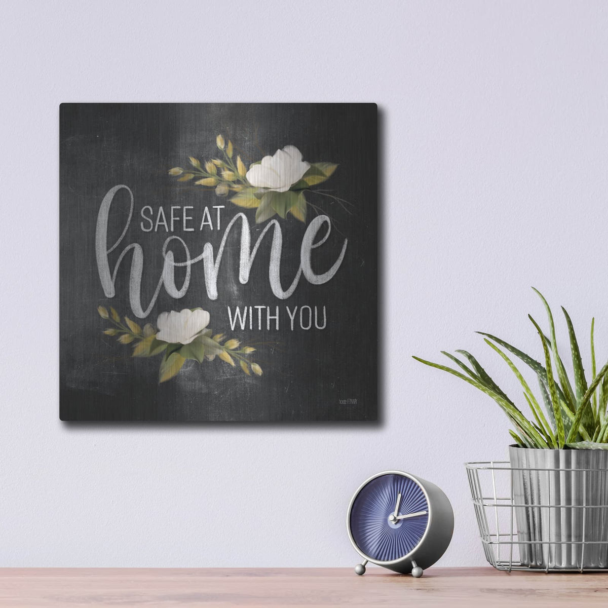 'Safe at Home with You' by House Fenway – Metal Wall Art, 12x12 room view