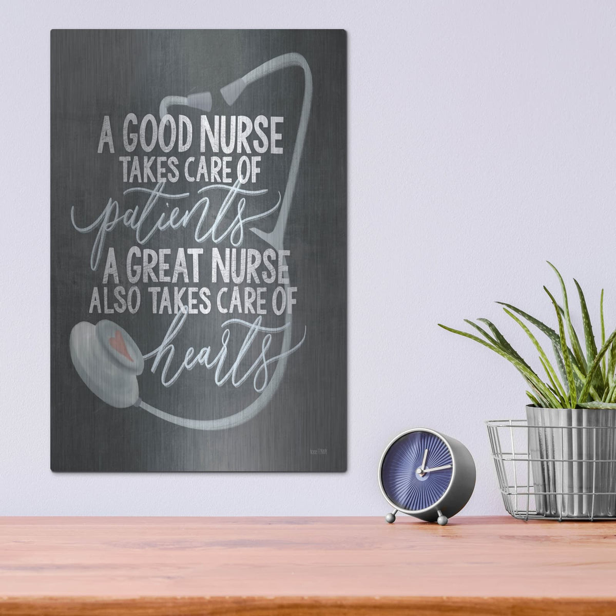 'A Nurse's Heart' by House Fenway – Metal Wall Art, 12x16 room view