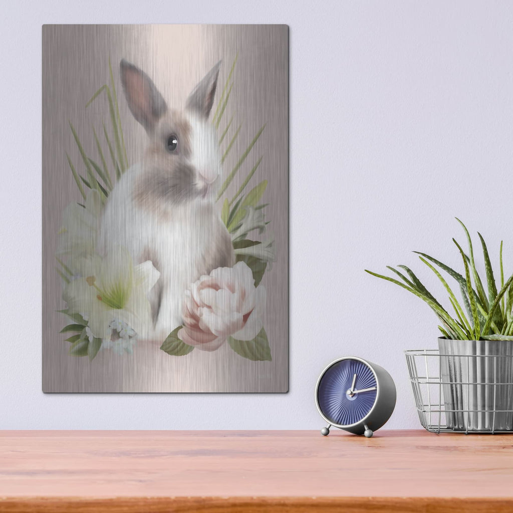 'Easter Bunny Floral' by House Fenway – Metal Wall Art, 12x16 room view