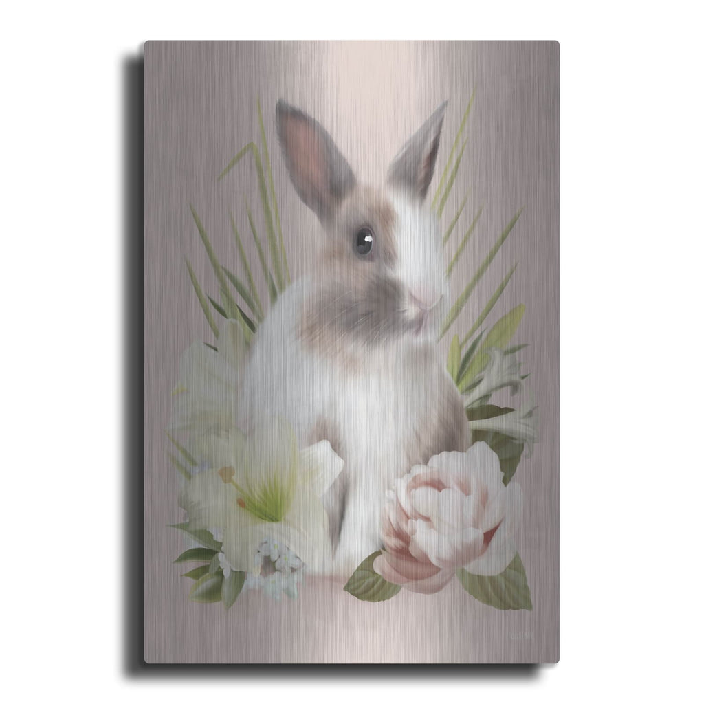 'Easter Bunny Floral' by House Fenway – Metal Wall Art