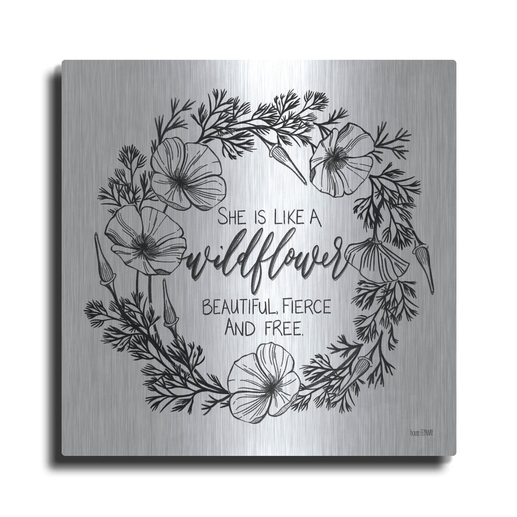 'She is Like a Wildflower' by House Fenway – Metal Wall Art
