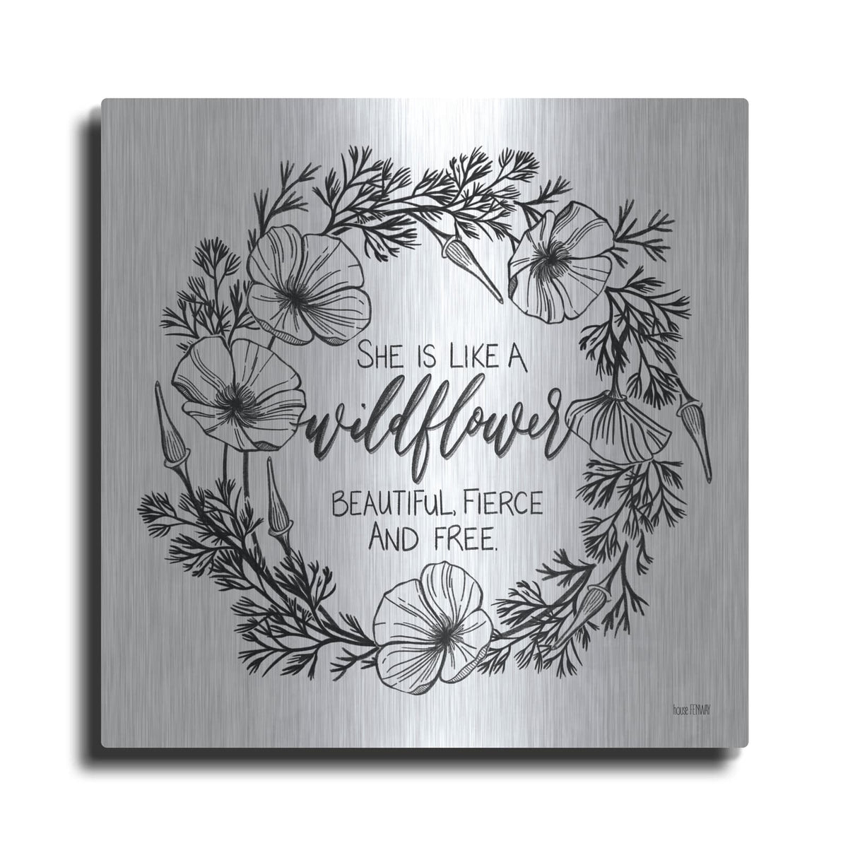 'She is Like a Wildflower' by House Fenway – Metal Wall Art