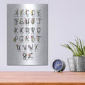 'Flower Alphabet in White' by House Fenway – Metal Wall Art, 12x16 room view