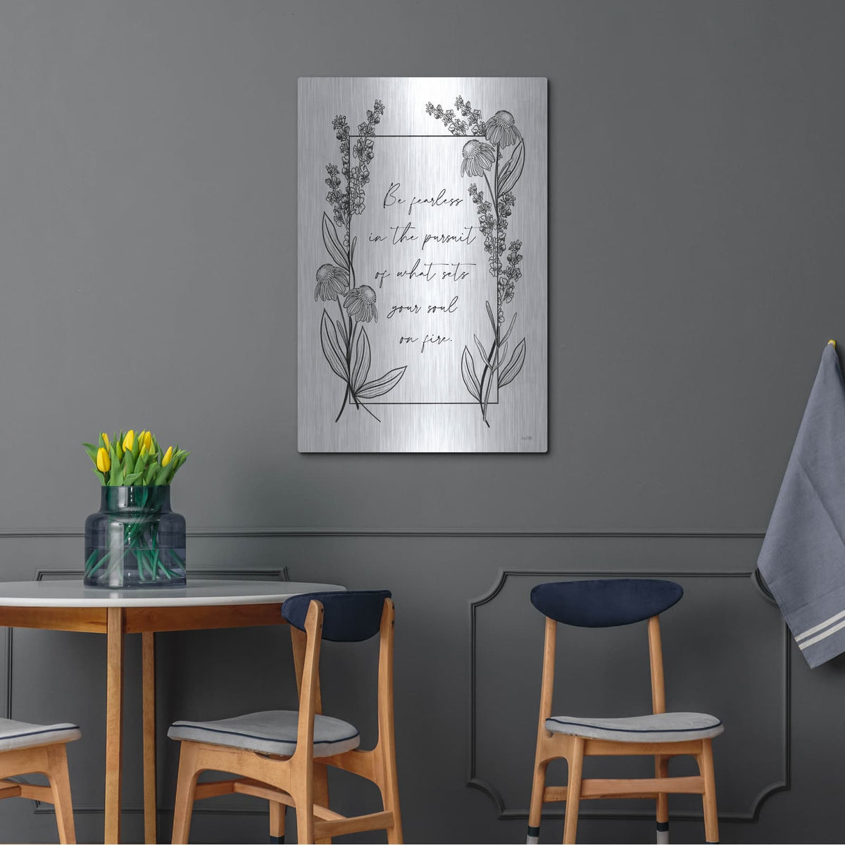 'Be Fearless' by House Fenway – Metal Wall Art, 24x36 room view