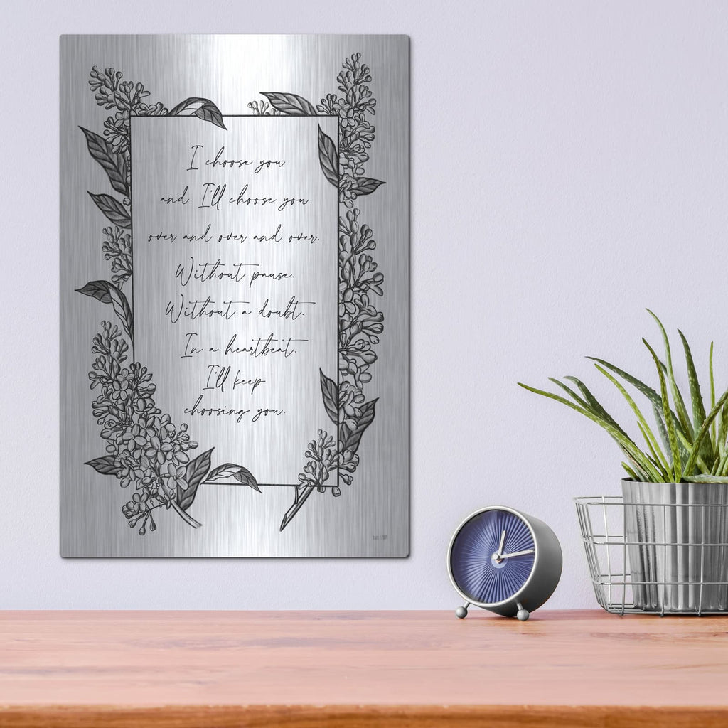 'I Choose You' by House Fenway – Metal Wall Art, 12x16 room view