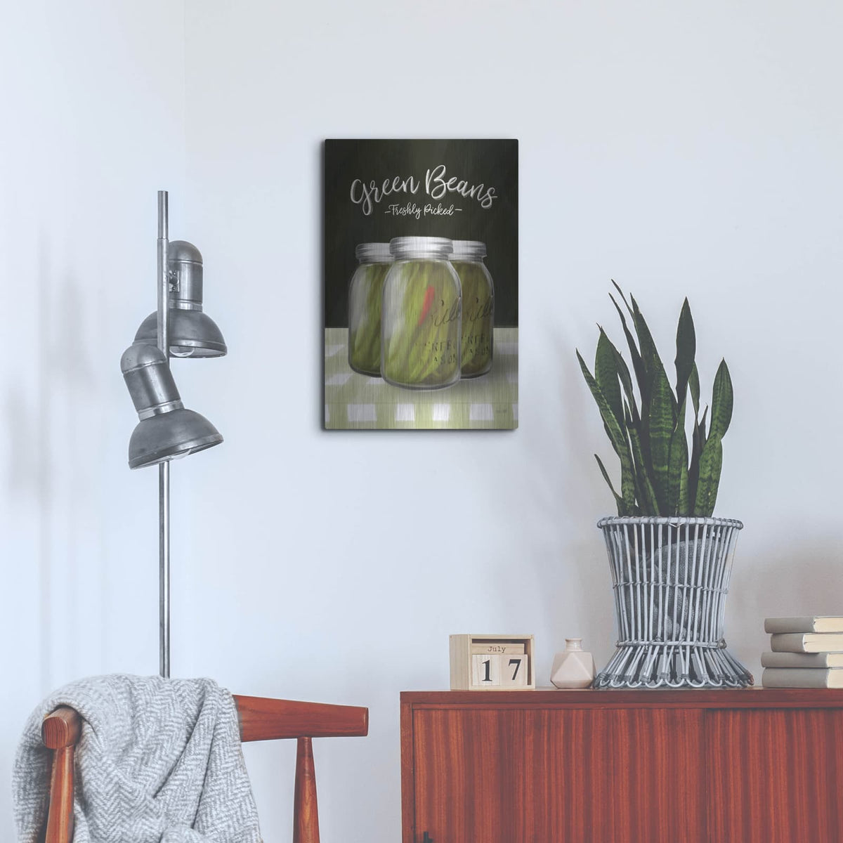 'Farm Fresh Green Beans' by House Fenway – Metal Wall Art, 16x24 room view