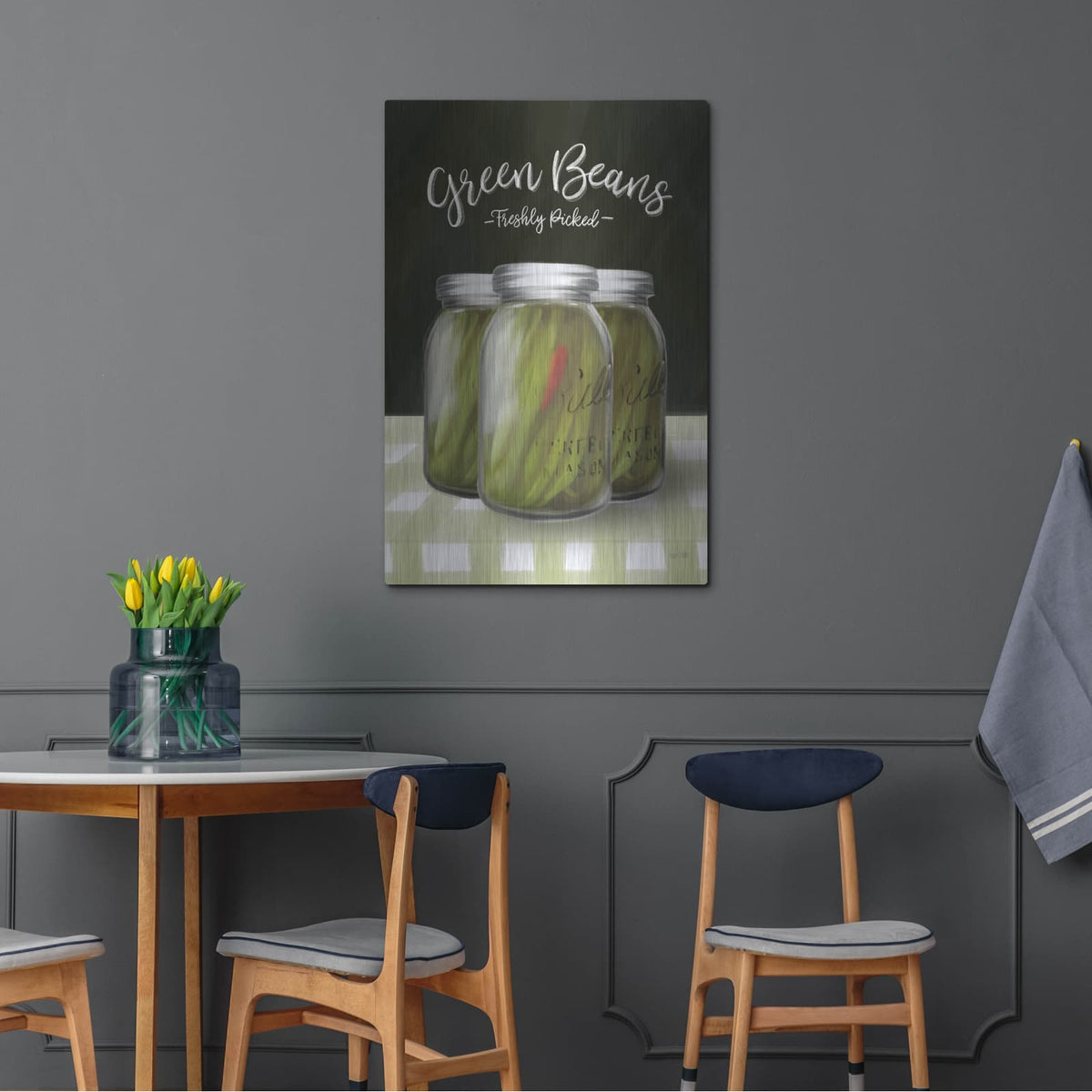'Farm Fresh Green Beans' by House Fenway – Metal Wall Art, 24x36 room view