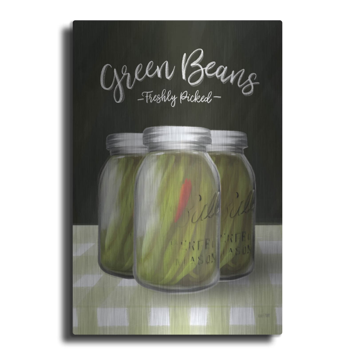'Farm Fresh Green Beans' by House Fenway – Metal Wall Art