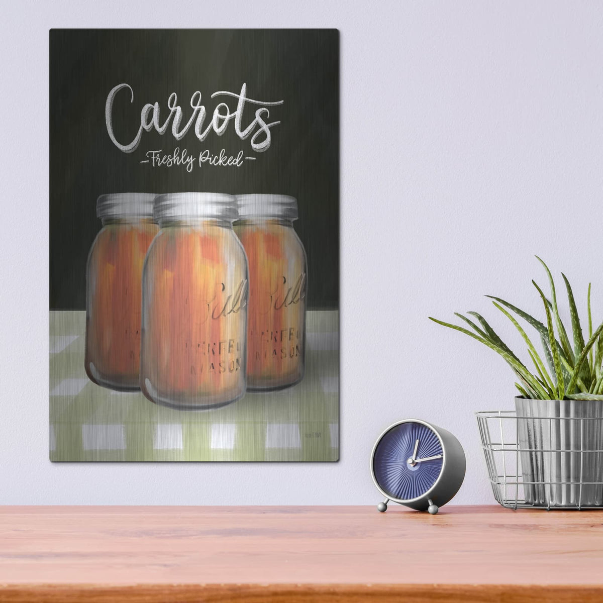 'Farm Fresh Carrots' by House Fenway – Metal Wall Art, 12x16 room view