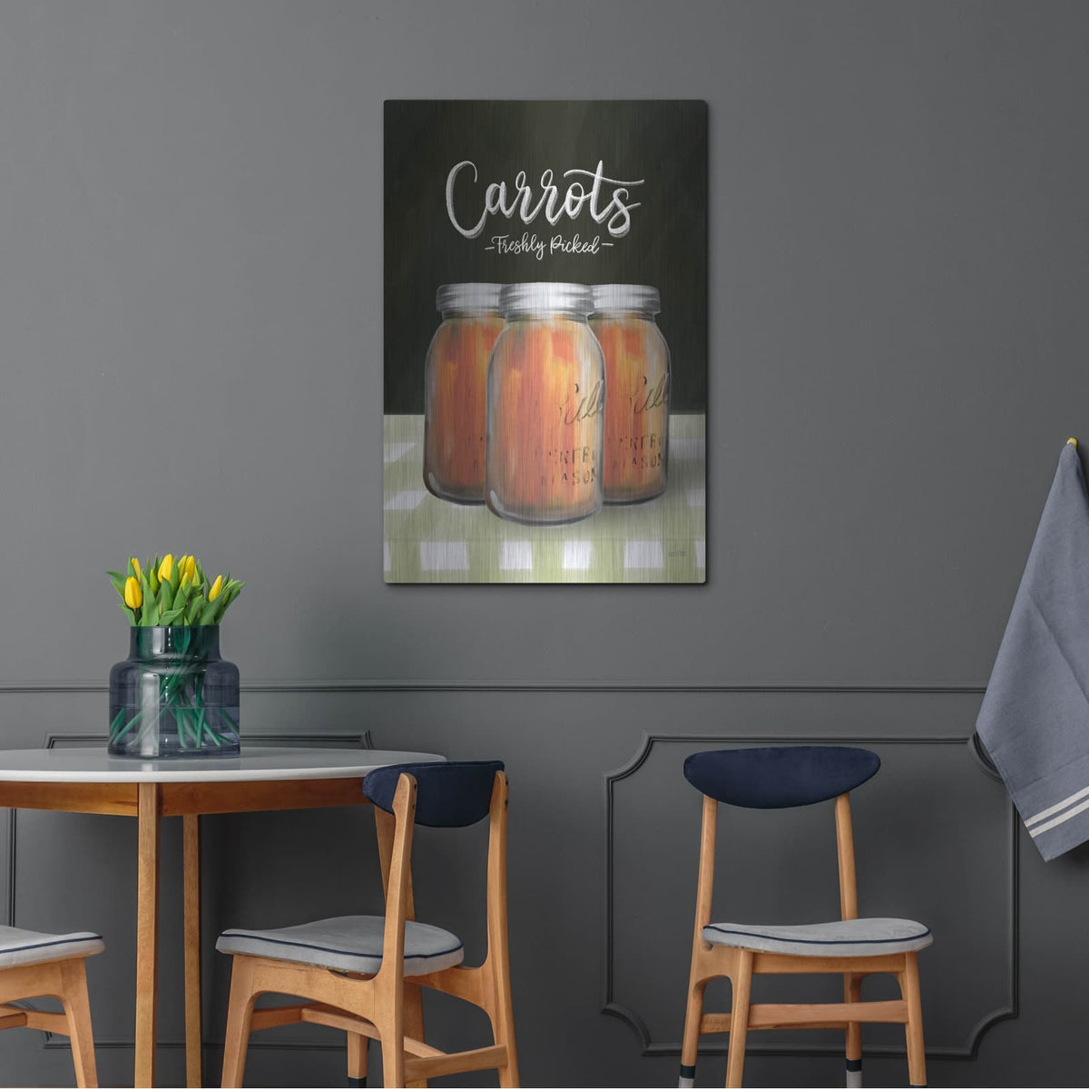 'Farm Fresh Carrots' by House Fenway – Metal Wall Art, 24x36 room view