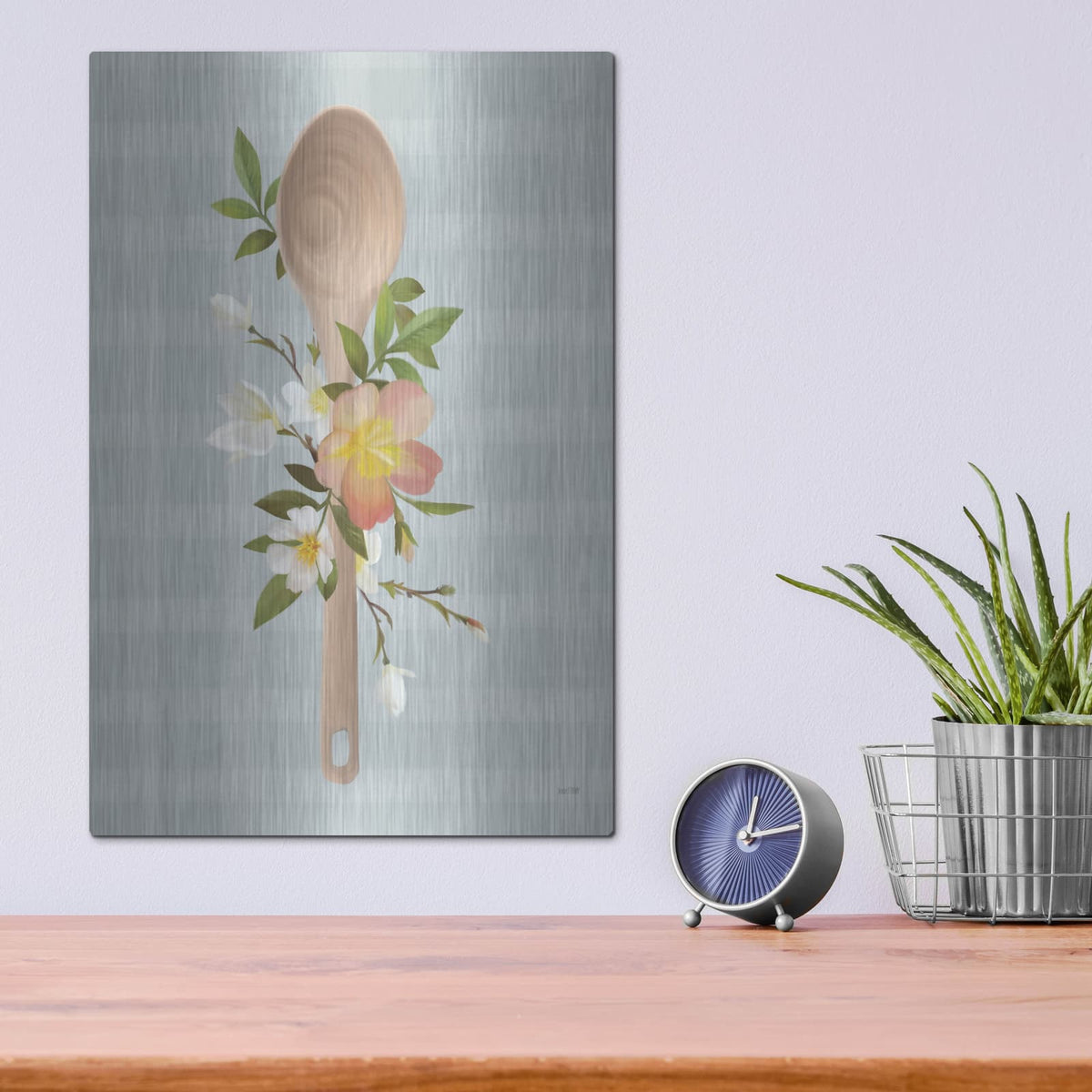 'Kitchen Made with Love Spoon' by House Fenway – Metal Wall Art, 12x16 room view