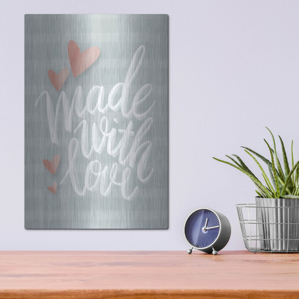 'Made with Love' by House Fenway – Metal Wall Art, 12x16 room view