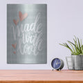 'Made with Love' by House Fenway – Metal Wall Art, 12x16 room view
