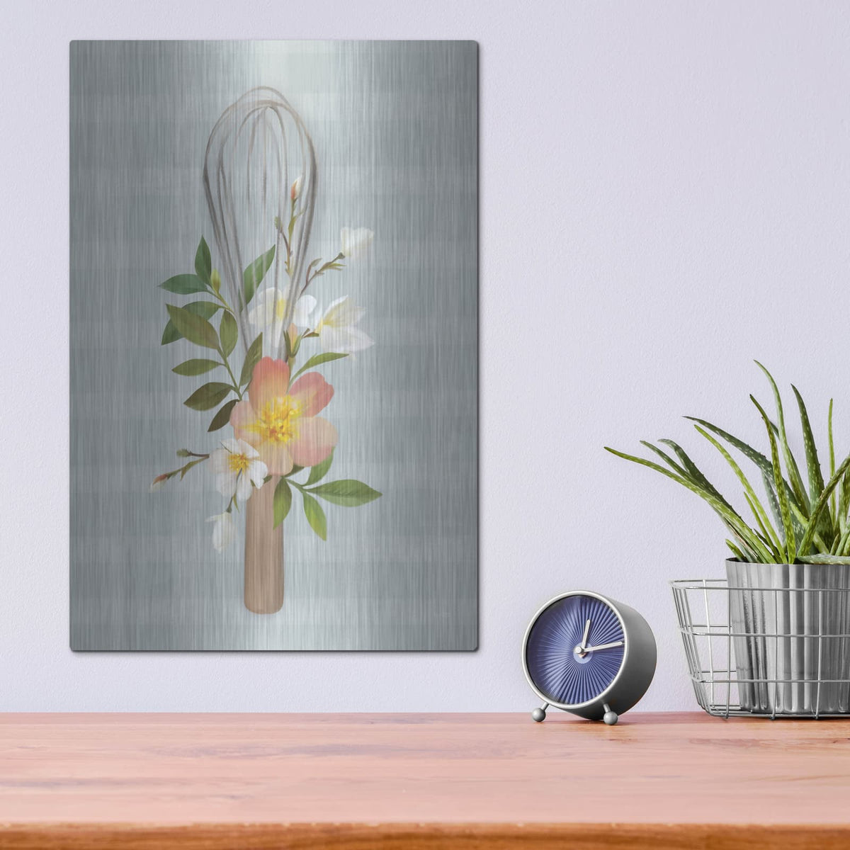 'Kitchen Made with Love Whisk' by House Fenway – Metal Wall Art, 12x16 room view