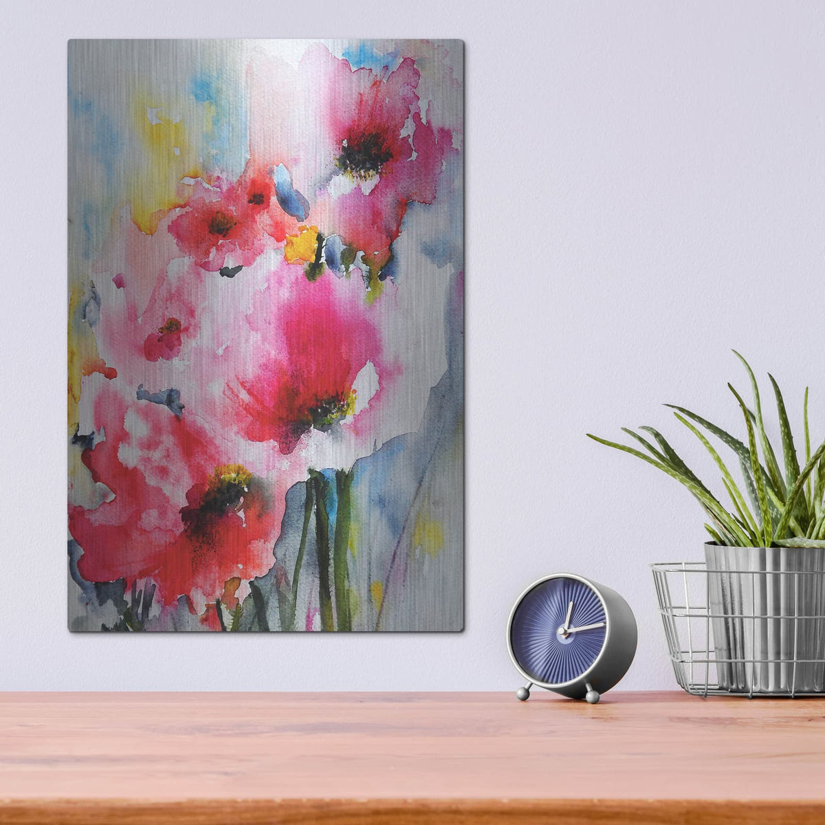 'Summer Poppies II' by Karin J – Metal Wall Art, 12x16 room view