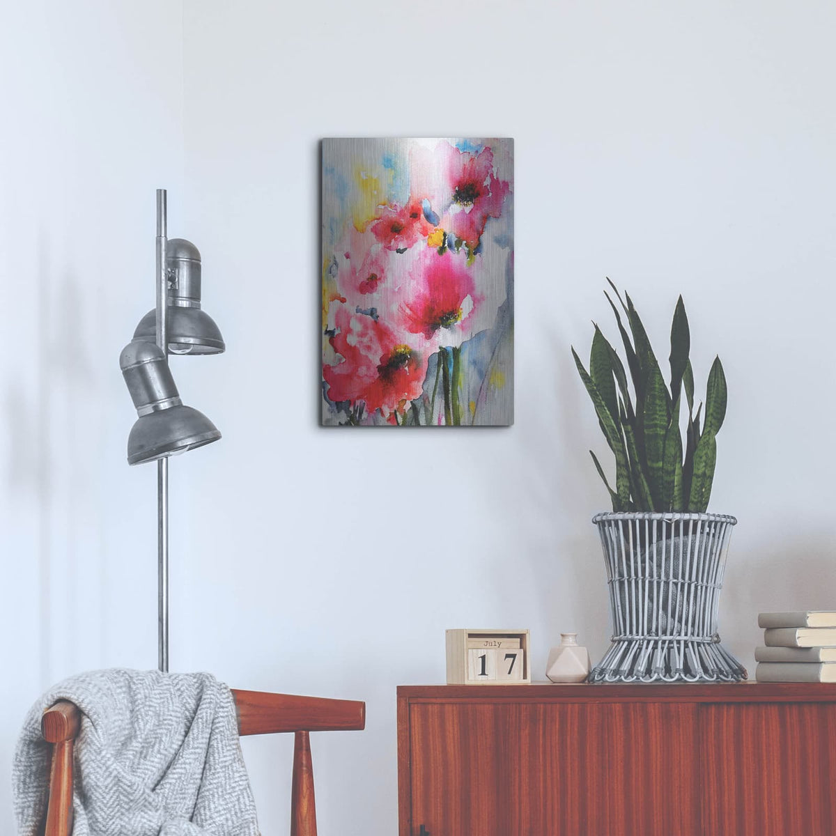 'Summer Poppies II' by Karin J – Metal Wall Art, 16x24 room view