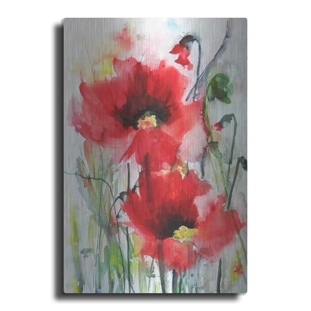 'Red Poppies' by Karin J – Metal Wall Art
