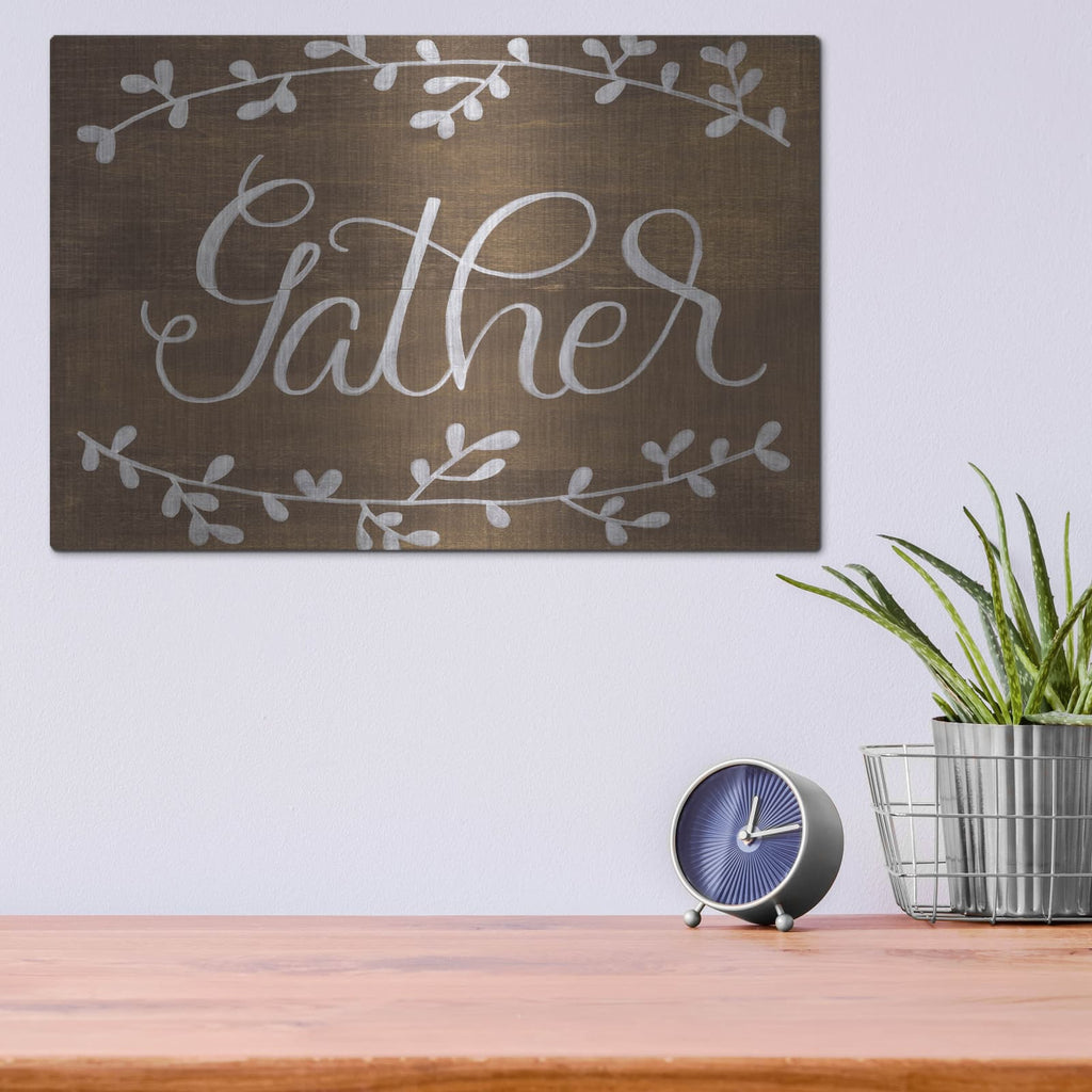 'Gather Leaf' by Fearfully Made – Metal Wall Art, 16x12 room view