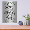 'Leave Your Worries at the Door' by Fearfully Made – Metal Wall Art, 12x16 room view