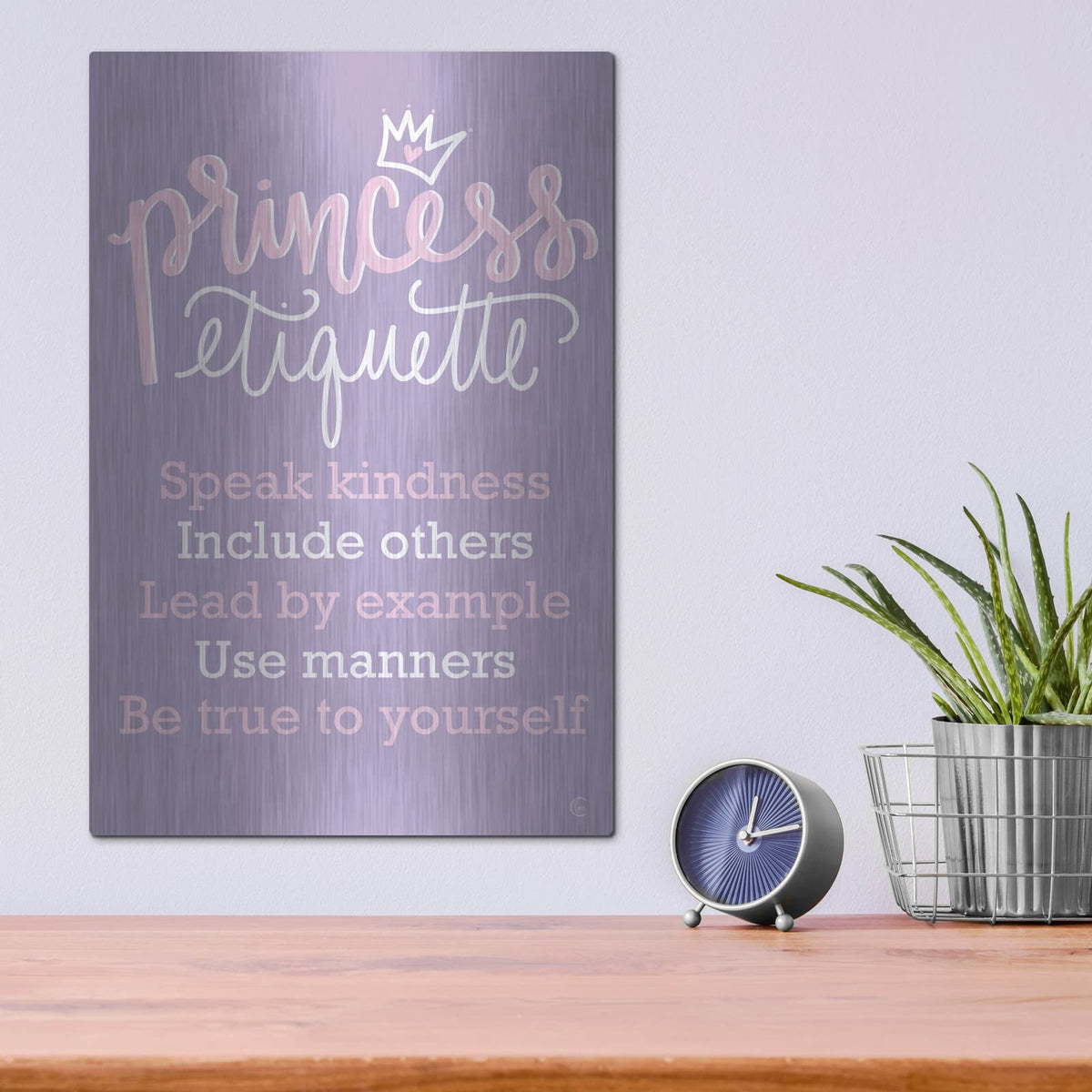 'Princess Etiquette' by Fearfully Made – Metal Wall Art, 12x16 room view