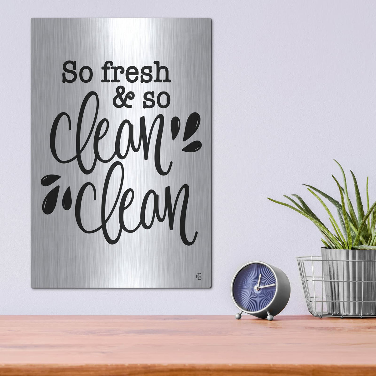 'So Clean Clean' by Fearfully Made – Metal Wall Art, 12x16 room view